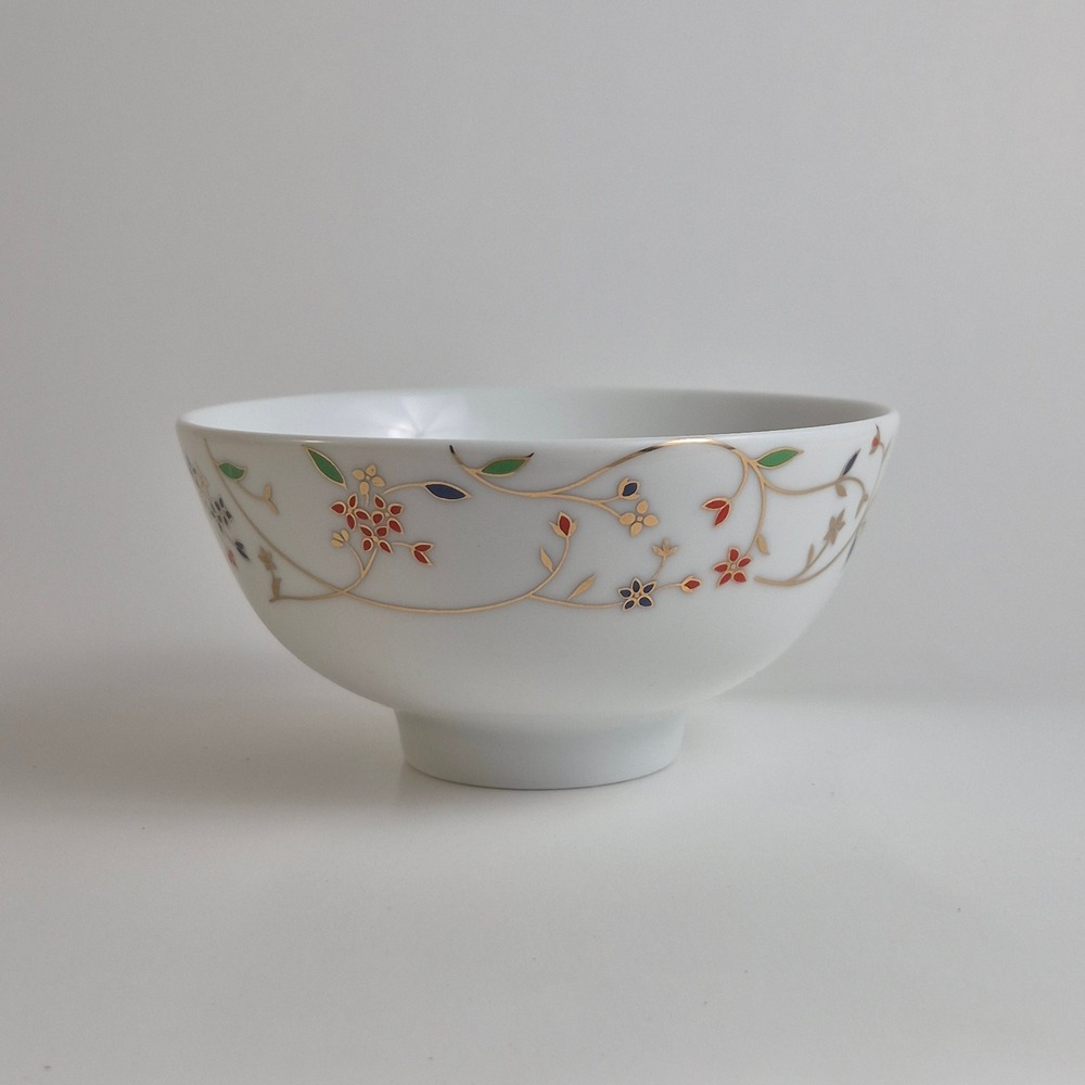 VINTAGE Chuan Kuo Fine Porcelain Floral Gold Vine Bowls Set of 2 Multi Color - Picture 4 of 8